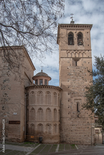Back part with apse and tower in Mudejar style of the convent of Santo Domingo el Antiguo in Toledo. Spain