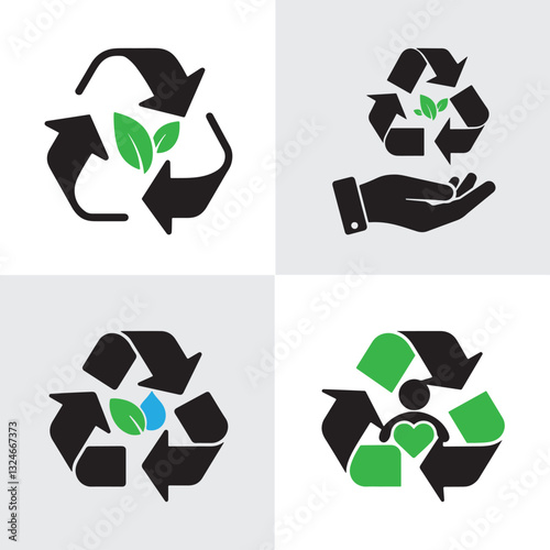 Recycling and Environmental Conservation Icons