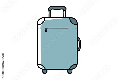 Portable Luggage vectors, A vector illustration showcasing suitcases equipped with telescopic handles and spinner wheels. Perfect for travel-themed content, this design highlights modern luggage style
