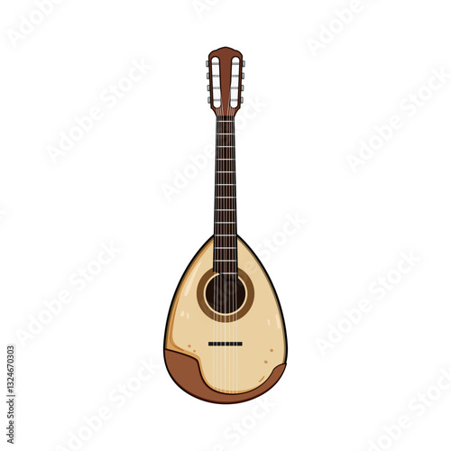 folk mandolin cartoon vector illustration