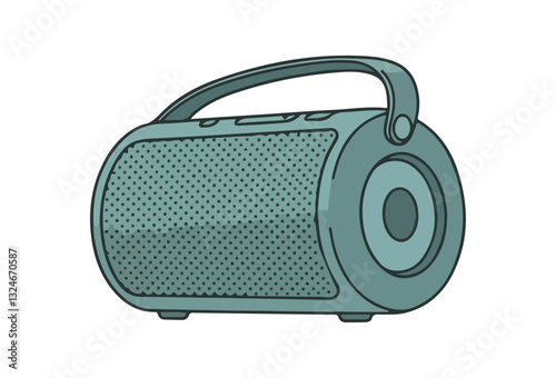 Wireless Portable Speaker vectors,  A vector illustration of a wireless speaker icon. The design features portable Bluetooth speakers, depicted in a clean and modern style. This isolated vector.