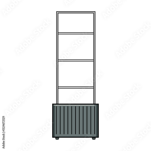 urban indoor vertical garden cartoon vector illustration