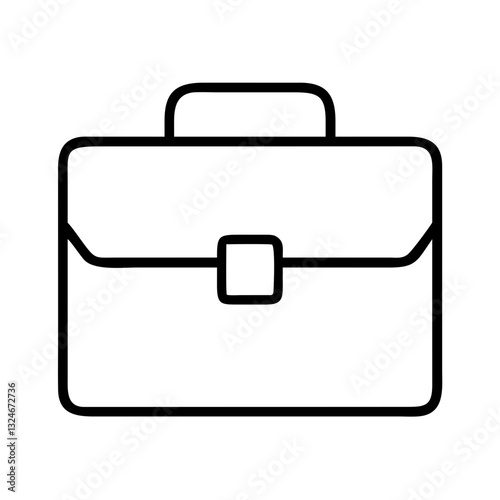 Black Briefcase Icon Vector Illustration for Business and Office