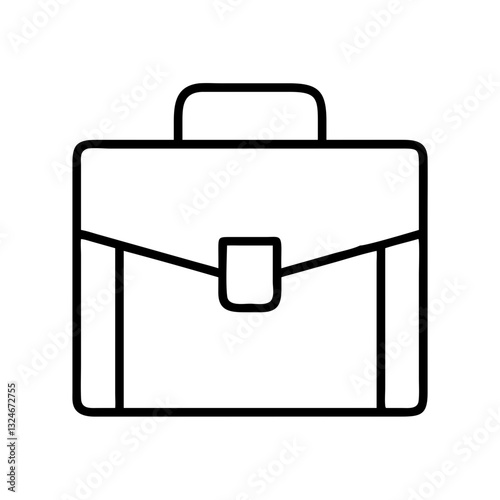 Black Briefcase Icon Vector Illustration for Business and Office