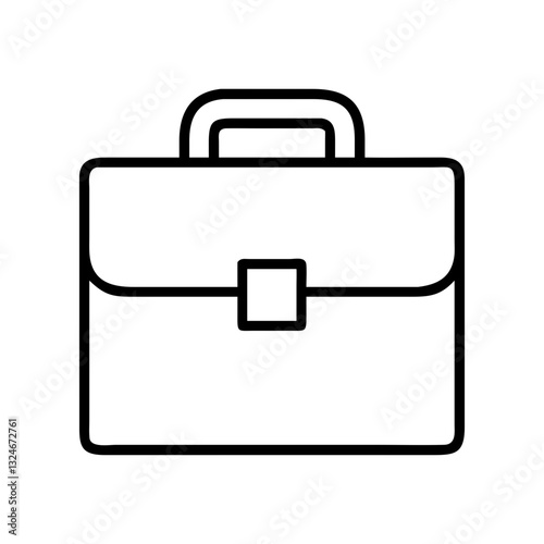 Black Briefcase Icon Vector Illustration for Business and Office