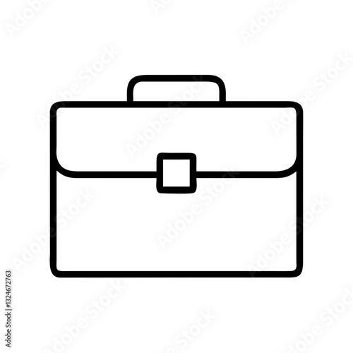 Black Briefcase Icon Vector Illustration for Business and Office