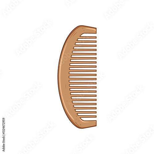 friendly hair brush wooden cartoon vector illustration
