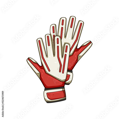 latex goalkeeper gloves cartoon vector illustration