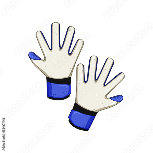 comfort goalkeeper gloves cartoon vector illustration