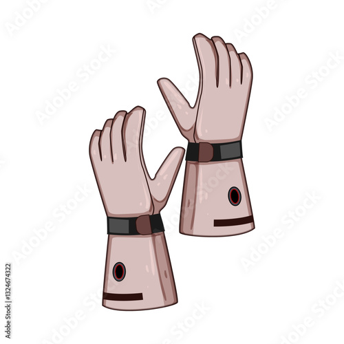 insulated gloves heated cartoon vector illustration