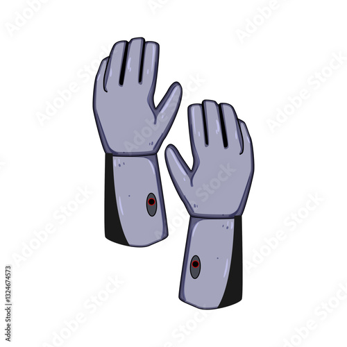 rechargeable gloves heated cartoon vector illustration