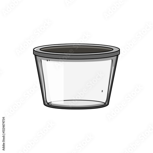 freezer glass food storage container cartoon vector illustration