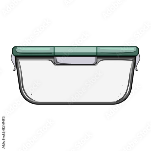 ecofriendly glass food storage container cartoon vector illustration