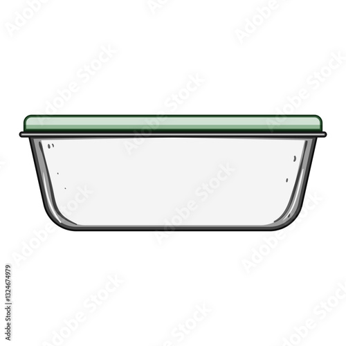 reusable glass food storage container cartoon vector illustration