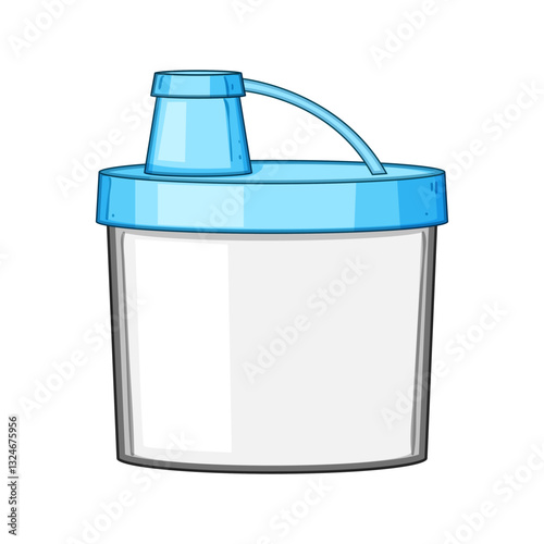 microwave food storage container baby cartoon vector illustration