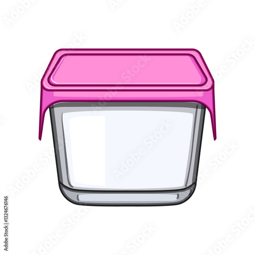 freezer food storage container baby cartoon vector illustration