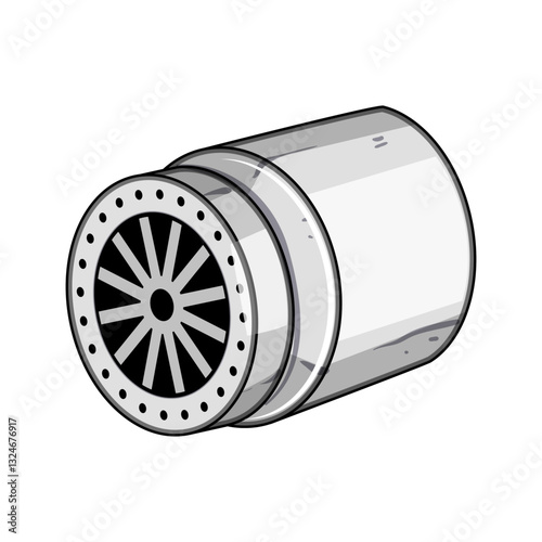 pressure faucet aerator cartoon vector illustration
