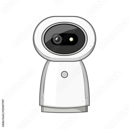 software facial recognition camera cartoon vector illustration