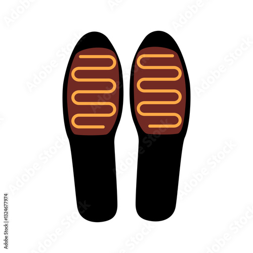 warmth electric heated insoles cartoon vector illustration