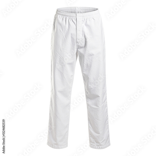 White chefs pants with elastic waistband made of breathable cotton fabric for kitchen work Perfect for culinary professionals
