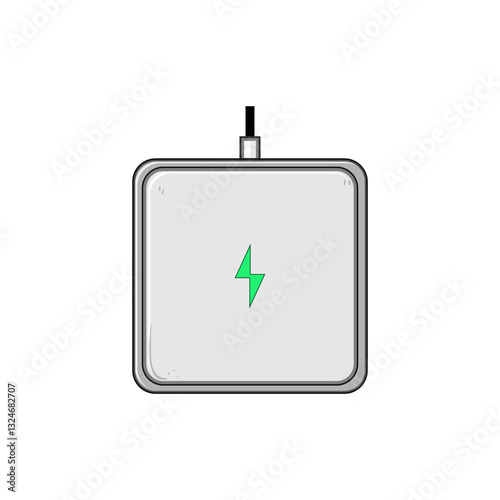 qi charging pad wireless cartoon vector illustration
