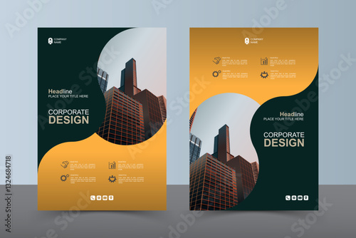 Modern Layout Flyer. Corporate Book Cover Design, EPS Vector Template. Can be Adapt to Brochure, Annual Report, Magazine, Business Presentation, Poster, flyer, Banner, Website