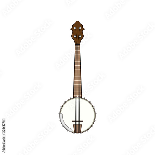 folk banjo cartoon vector illustration