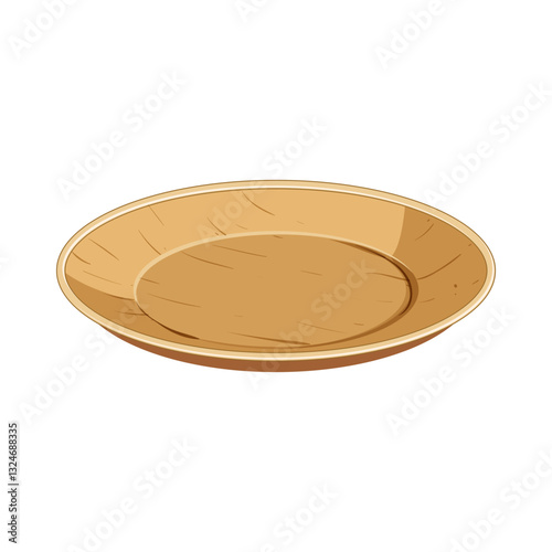 organic bamboo plate cartoon vector illustration