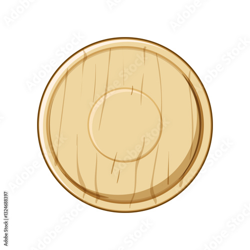 natural bamboo plate cartoon vector illustration