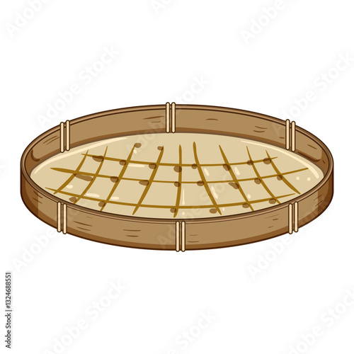 eco bamboo plate cartoon vector illustration