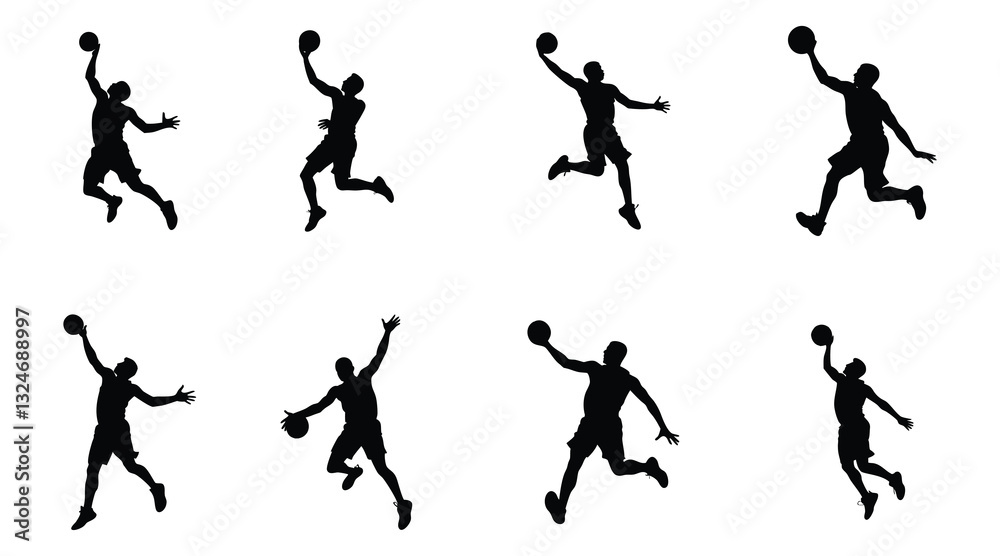 Discover Dynamic Basketball Silhouettes: Energizing Action and Athleticism Captured in Art Discover Dynamic Basketball Silhouettes: Energizing Action and Athleticism Captured in Art