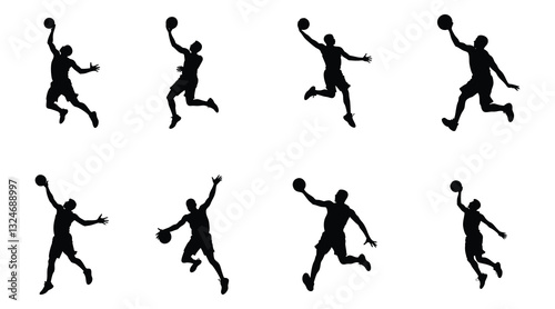 Discover Dynamic Basketball Silhouettes: Energizing Action and Athleticism Captured in Art