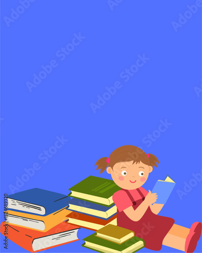 hora da leitura, escola, menina 