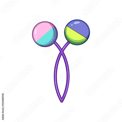 soft baby rattle cartoon vector illustration