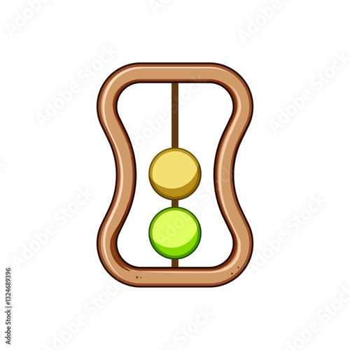 wooden baby rattle cartoon vector illustration