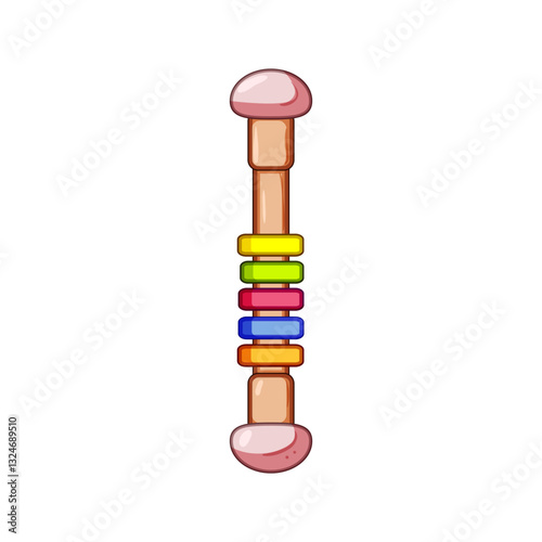 plastic baby rattle cartoon vector illustration