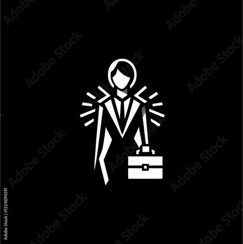 Elegant business woman logo symbolizing leadership, professionalism, and empowerment. Ideal for corporate branding, entrepreneurship, and women’s career-related designs.