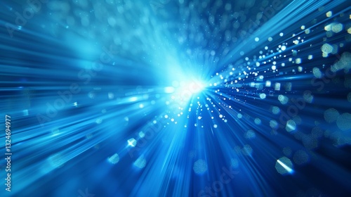 Abstract Background with Concentric Light Blue Lines Pointing to the Middle in a Clean Lines Pattern