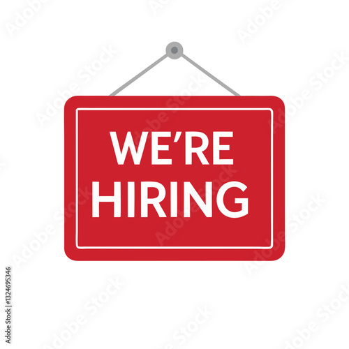 open hiring announcement flat icon for apps and websites
