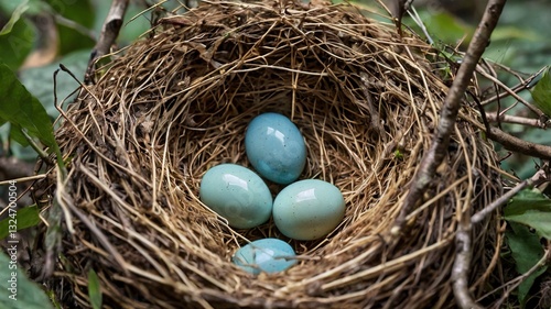bird nest with eggs