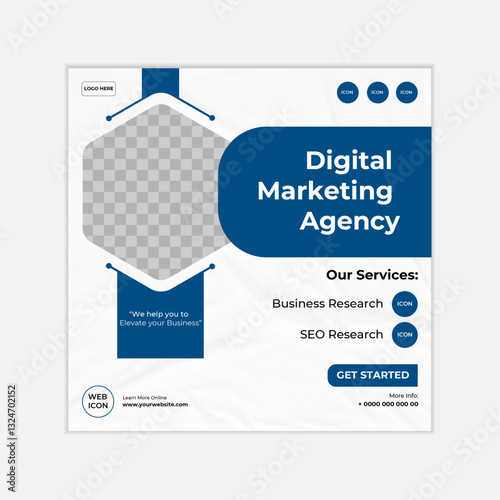  Creative social media post banner template
 We are creative Digital marketing agency business and corporate social media post template

