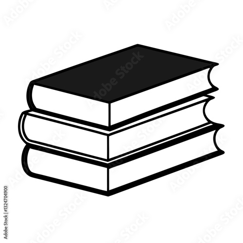Stacked Books in Black and White