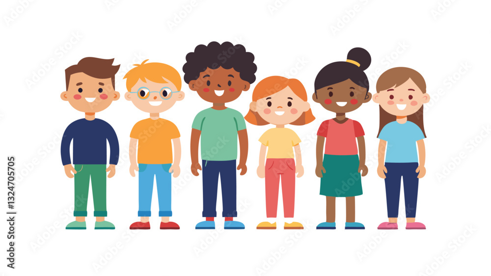 Diverse Group of Happy Smiling Children Together Friendship Unity Diverse Group of Happy Smiling Children Together Friendship Unity