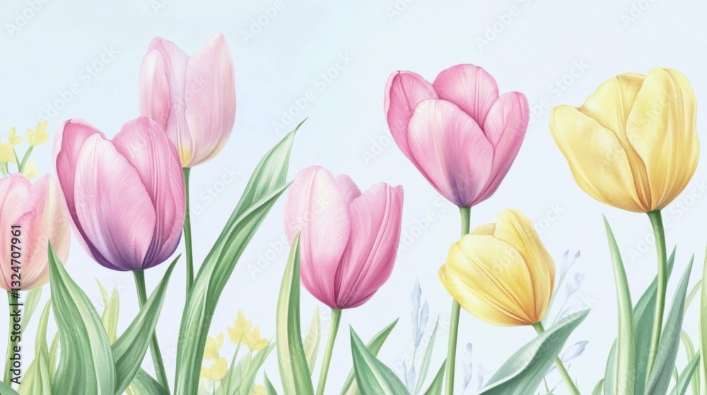 Beautiful tulip flower in Spring. Beautiful tulip flower in Spring.