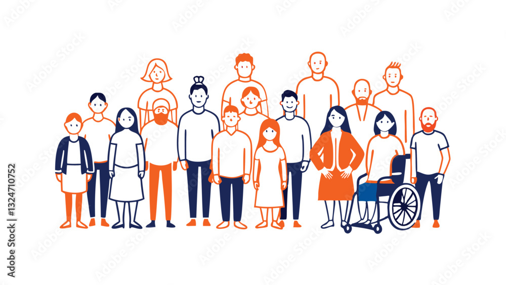 Diverse Group of People, Inclusion, Unity, Equality, Community, Teamwork, Support, Solidarity,
