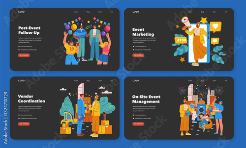 Event Agency. Flat Vector Illustration
