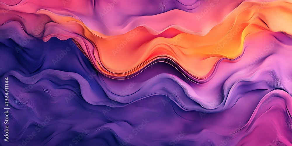 Obraz premium Abstract purple, orange wave pattern