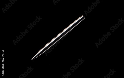 Silver Metallic Pen on Black Background