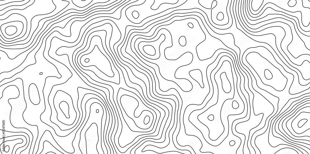 Black and White Contour Lines. Topographic Terrain Vector Background Black and White Contour Lines. Topographic Terrain Vector Background