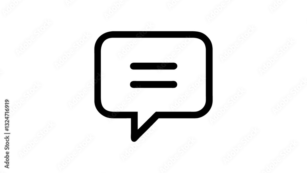 Speech bubble / speech balloon or chat bubble line art icon for apps and websites Speech bubble / speech balloon or chat bubble line art icon for apps and websites